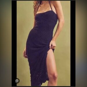 Free People Black Asymmetrical Knit Dress